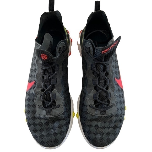 Nike React Element 55 Black Crimson Volt Mens Sneaker - Picture 3 of 9